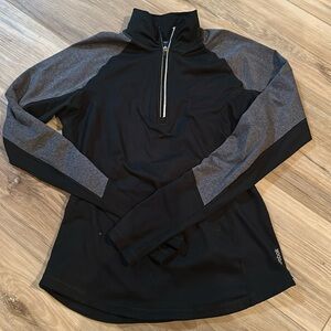 Reebok black and gray quarter zip